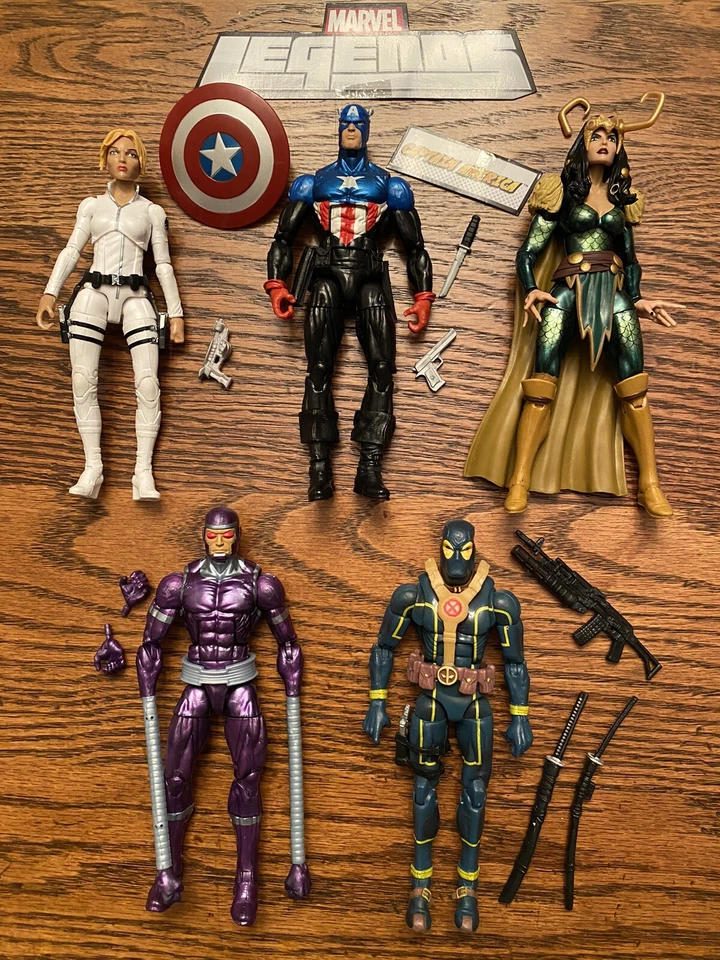 Juego de 5 figuras Hasbro Marvel Legends-Capitán América, Machine Man, Deadpool ¡SUELTO! Foto 1 de 4
