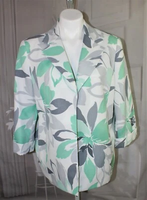 Womens New Alfred Dunner Floral Blazer jacket Size 16 Spring Summer - Image 1 of 4