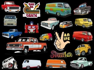 Vanners Vanfest Retro Vans Trucks VW C-10 Van life 3 Pack A,B,C - Picture 1 of 8