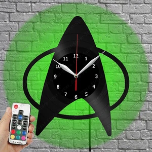 LED Clock Star Trek Vinyl Record Wall Clock Led Light Wall Clock 4115 - Picture 1 of 11