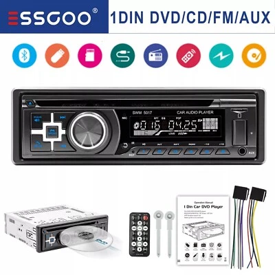 Autoradio Mit CD DVD MP3 Player USB Bluetooth FM AUX Eingang Radio Single 1 DIN - Bild 1 von 4