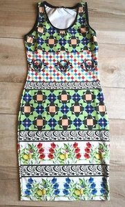 Abito Floreale Mini Dress Papaveri Stampa Teschio Tattoo, Vestito Stampa Limone - Foto 1 di 3