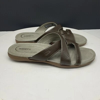 Sandalias Keen Rose City Slide para mujer talla 5,5 cuero marrón con tiras Foto 1 de 4