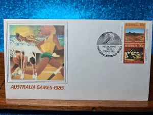 First Day Cover 📮1985 (2 stamps) Australian games📮 Melbourne VIC - Picture 1 of 2