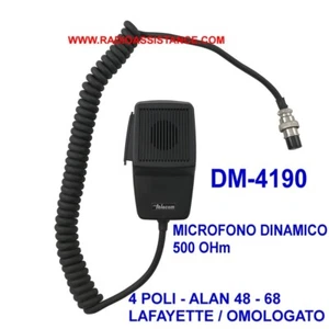 DM-4190 TELECOM MICROFONO DINAMICO 500 OHm 4 POLI X MIDLAND - LAFAYETTE ALAN 48 - Foto 1 di 1