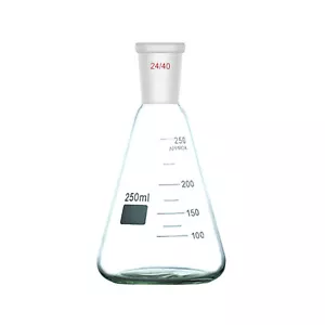 250ml,24/40,Glass Erlenmeyer Flask,Chemistry Conical Bottle,Laboratory Glassware - Picture 1 of 8