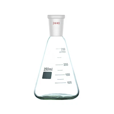 250ml,24/40,Glass Erlenmeyer Flask,Chemistry Conical Bottle,Laboratory Glassware - Image 1 of 4