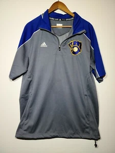 Milwaukee Brewers Adidas Baseball 1/4 Zip MLB Short Sleeve Windbreaker Jacket... - Picture 1 of 3