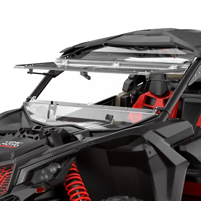 X3 Front Flip Windshield 1/4" Thick PC for 2017-25 Can-Am Maverick X3/ Max R RR - Image 1 of 4
