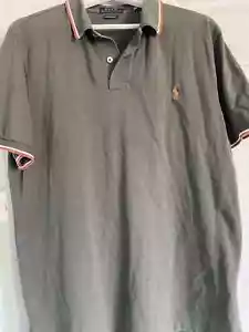Polo Ralph Lauren originale verde/arancione taglia large personalizzata slim fit - Foto 1 di 4