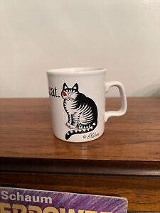 B Kliban LOVE A CAT White w/ Black Coffee Mug Kiln Craft England Valentines Day