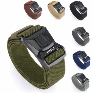 Mens Nylon Belt Waistband Quick-Release Buckle Quick Drying Elastic 4cm Width - Picture 1 of 11