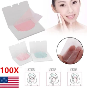 100Pcs/Pack Face Oil Control Film Absorbent Tissue Makeup Blotting Paper Pad - Picture 1 of 16