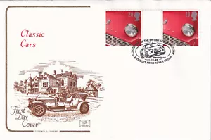 (29250) GB Cotswold FDC Classic Cars GUTTER PAIR Rover Birmingham 1996 - Picture 1 of 1
