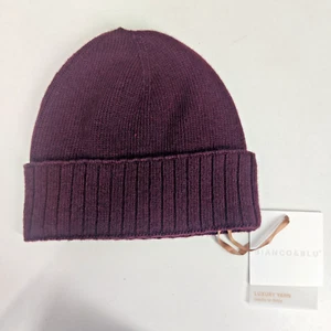 Bianco & Blu Bordeux Cashmere Beanie Blend Wollmütze Neu Dunkelrot Strick Winter - Bild 1 von 11