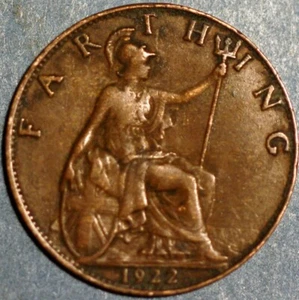 Great Britain Farthing 1922 George V KM# 808.2 - Picture 1 of 2