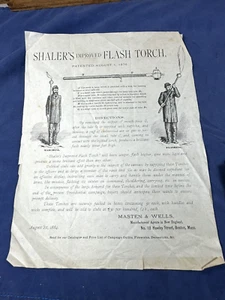 1884 Handbill SHALER'S Improved FLASH TORCH, Masten & Wells BOSTON ~ Marching - Picture 1 of 11