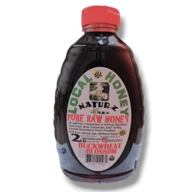RAW HONEY BUCKWHEAT 2 LBS 100% PURE RAW UNFILTERED HONEY In Squeeze Jar 2LB - Image 1 of 4