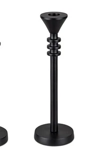 Supporto Candele per di Spitz Alluminio Nero Rotondo H.25cm FORMANO Wa - Foto 1 di 2