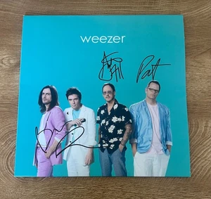 * WEEZER * signed vinyl album * TEAL ALBUM * RIVERS CUOMO, BRIAN, PAT & SCOTT * - Picture 1 of 2