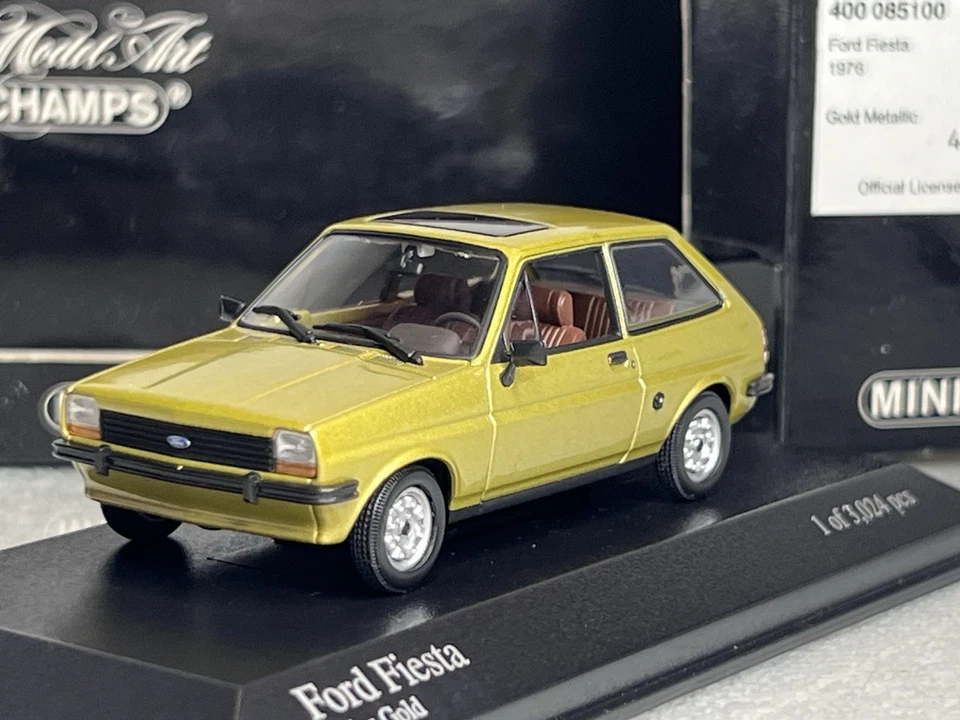 Minichamps 1:43 Ford Fiesta Mk1 1976 Gold Metallic Boxed - Image 1 of 4