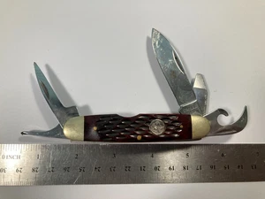 Official Boy Scouts Deluxe Pocketknife Stainless China 5 Blade - Picture 1 of 3