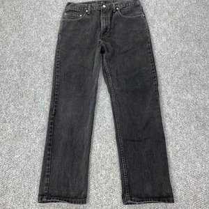 Levis 505 Jeans Mens 34x30 Black Regular Fit Straight Leg Denim Classic Pants - Picture 1 of 10