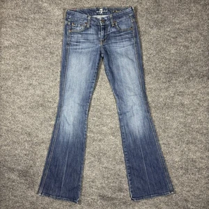 7 For All Mankind Jeans Damen Größe 24 "A" Pocket Flare Stretch Denim Low Rise - Bild 1 von 14