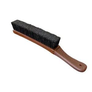 Hard brush for fabric and garment care with walnut handle and silicone grip - Picture 1 of 9