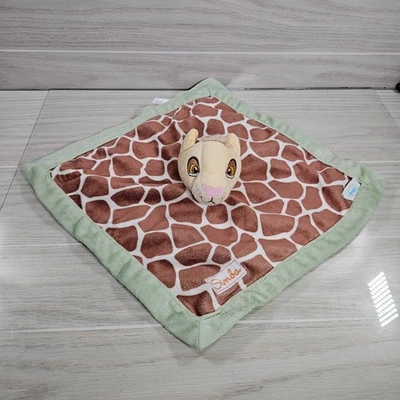 Disney Baby Lion King Simba Green Brown Giraffe Spots Security Blanket Lovey Toy - Image 1 of 4