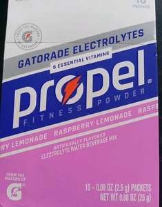 Raspberry Lemonade Propel 1 Box With 10 Packets Exp 2026 Gatorade Electrolytes  - Picture 1 of 4