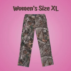Ladies Mossy Oak Realtree Cargo Pants With Drawcord Leg Opening Size XL - Picture 1 of 11
