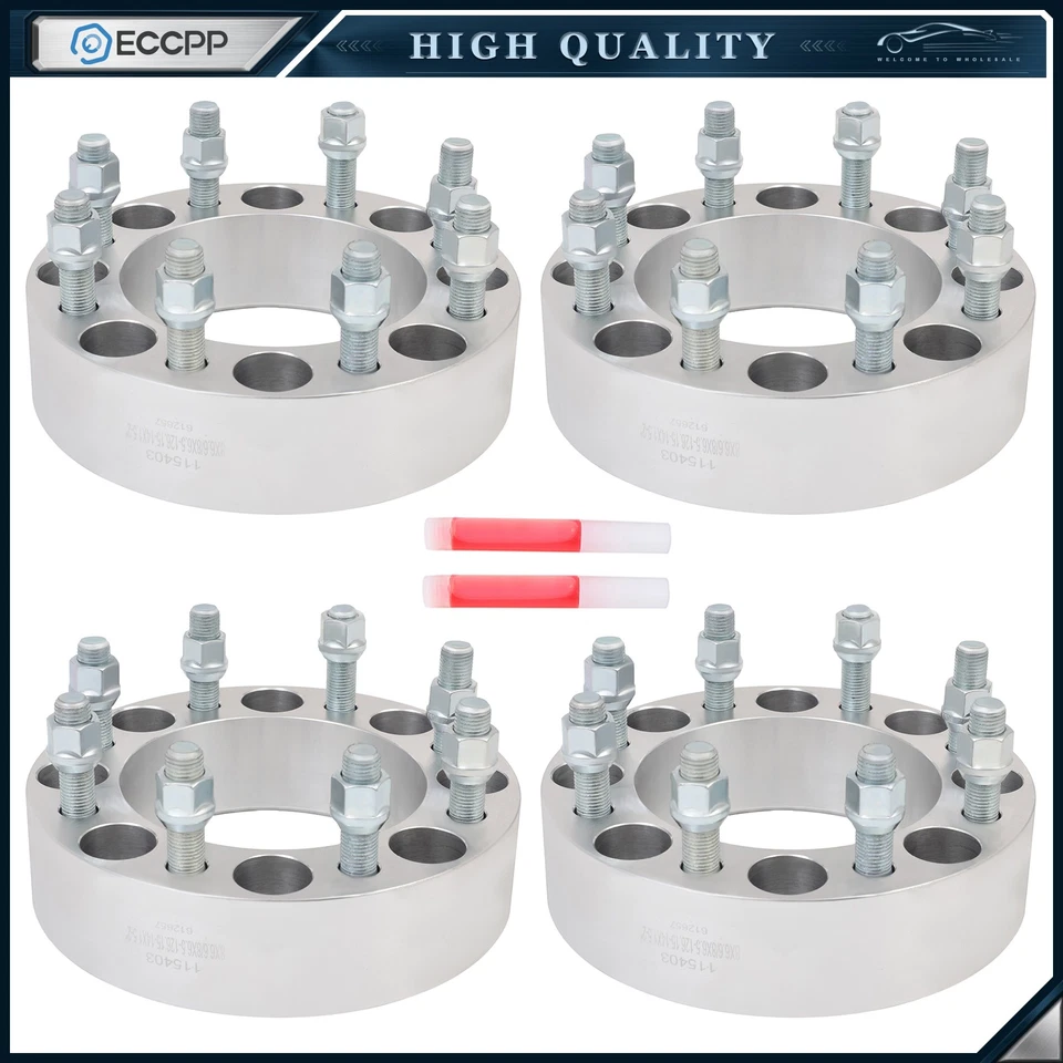 4 Pcs 2" 8x6.5 Wheel Spacers 14x1.5 For Ram 2500 3500 Hummer H2 Chevy GMC 8 Lug - Image 1 of 4