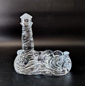 Lenox lead crystal lighthouse votive candle holder sculpture W/ Original Sticker - Picture 1 of 8