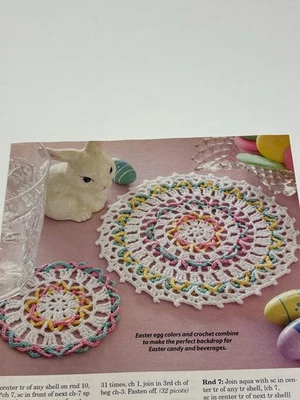 Páginas de revista con patrón de ganchillo y posavasos de Pascua Foto 1 de 3