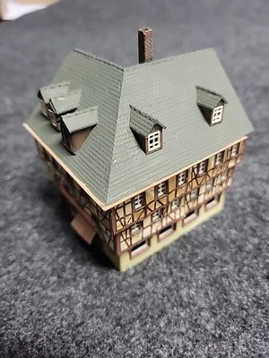 Kibri  N Scale German European 3Story + Atic Framed Corner house  - Image 1 of 4