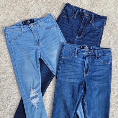 Hollister Denim Jean Jegging Lot Of 3 Jr's Sz 1 Ultra High Mid Rise Stretch  - Image 1 of 4