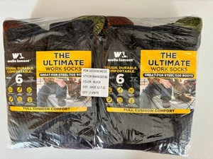 Wells Lamont ultimative Arbeitssocken für Herren, für Stahlkappe Stiefel, 6 Pr. Gr. 7-12 Neu!  - Bild 1 von 11