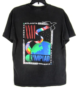 Atlanta 1996 Olympic Vintage '92 T-Shirt Men LRG Black Hanes Heavyweight Dove Earth - Bild 1 von 10