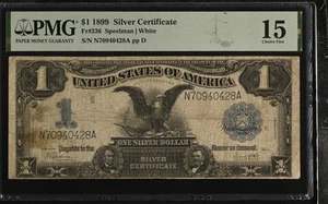 1899 $1 Silver Certificate Banknote Black Eagle - PMG 15 Fr. 236 (428) - Picture 1 of 2