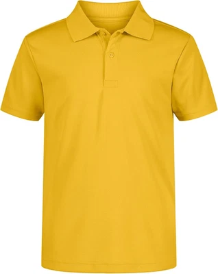 Nautica Boys' School Uniform Short Sleeve Polo Shirt, Button 10-12, Gold - Image 1 of 2