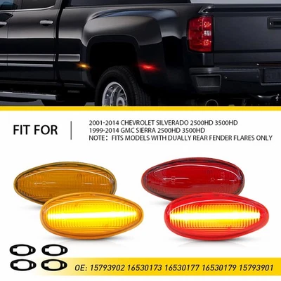 Luz de señalización lateral LED delantera trasera para GMC Sierra 2500HD 3500HD 1999 2000 2001-14 Foto 1 de 4