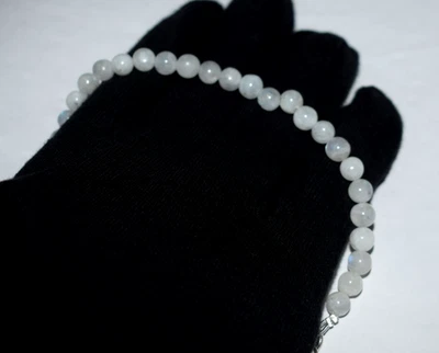 Collana In Argento Sterling 925 Con Gemma Di Pietra Lunare Arcobaleno Blu Da 16" - Immagine 1 di 4