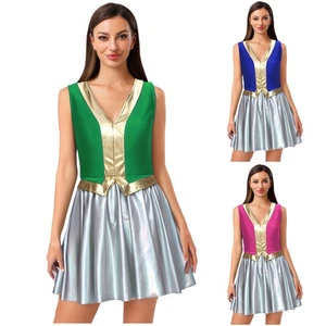 Damen Kröte Kostüm Pilz Kröte Cosplay Fliegenpilz Outfits A-Linie Kleid - Bild 1 von 49