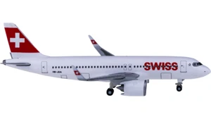 1:500 Herpa SWISS AIRBUS A320neo Passenger Aircraft Diecast Airplane Plane Model - Picture 1 of 4