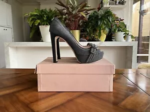 Mui Mui Denim High Heel Platform Pumps Shoes - Picture 1 of 7