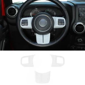 Interior Steering Wheel Trim Mound Kit White for Jeep Wangler JK 11-17 Compass - Picture 1 of 9