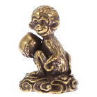 Small Antique Brass Monkey Sculpture for Home and Office Decor