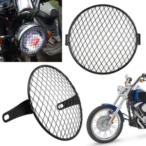 Se adapta a 7" para faros de motocicleta malla máscara protector protectores cubierta de metal cuadrada - Imagen 1 de 8