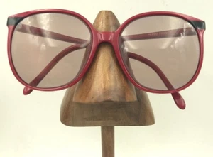 Vintage Pappagallo III 041/256 Red Black Oversized Round Sunglasses FRAMES ONLY - Picture 1 of 11